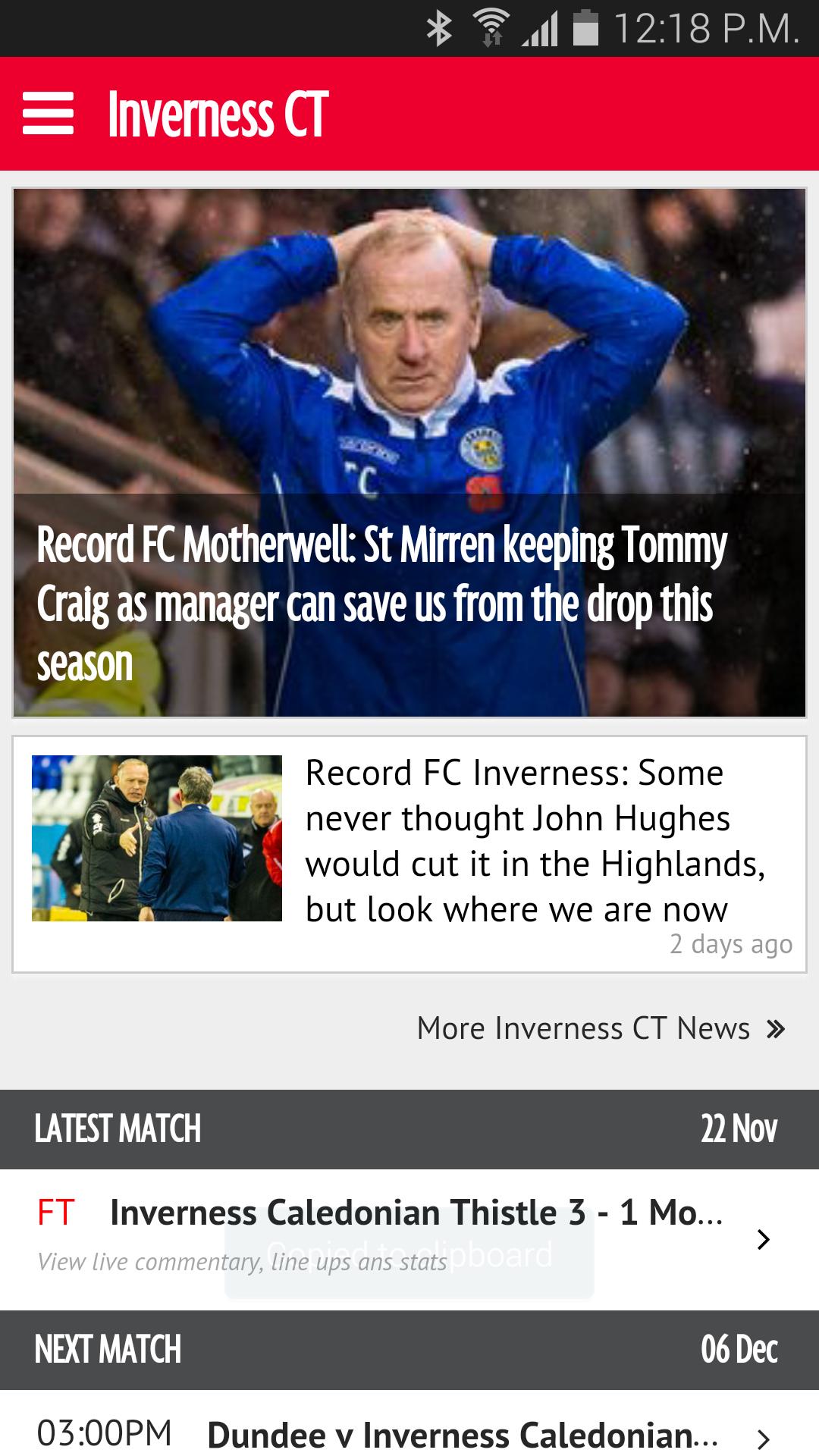 Daily Record Football