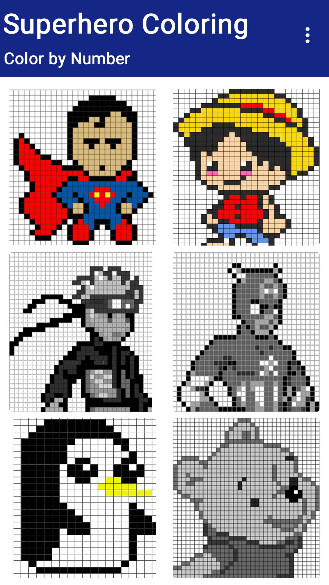 Superhero Coloring : Color By Number