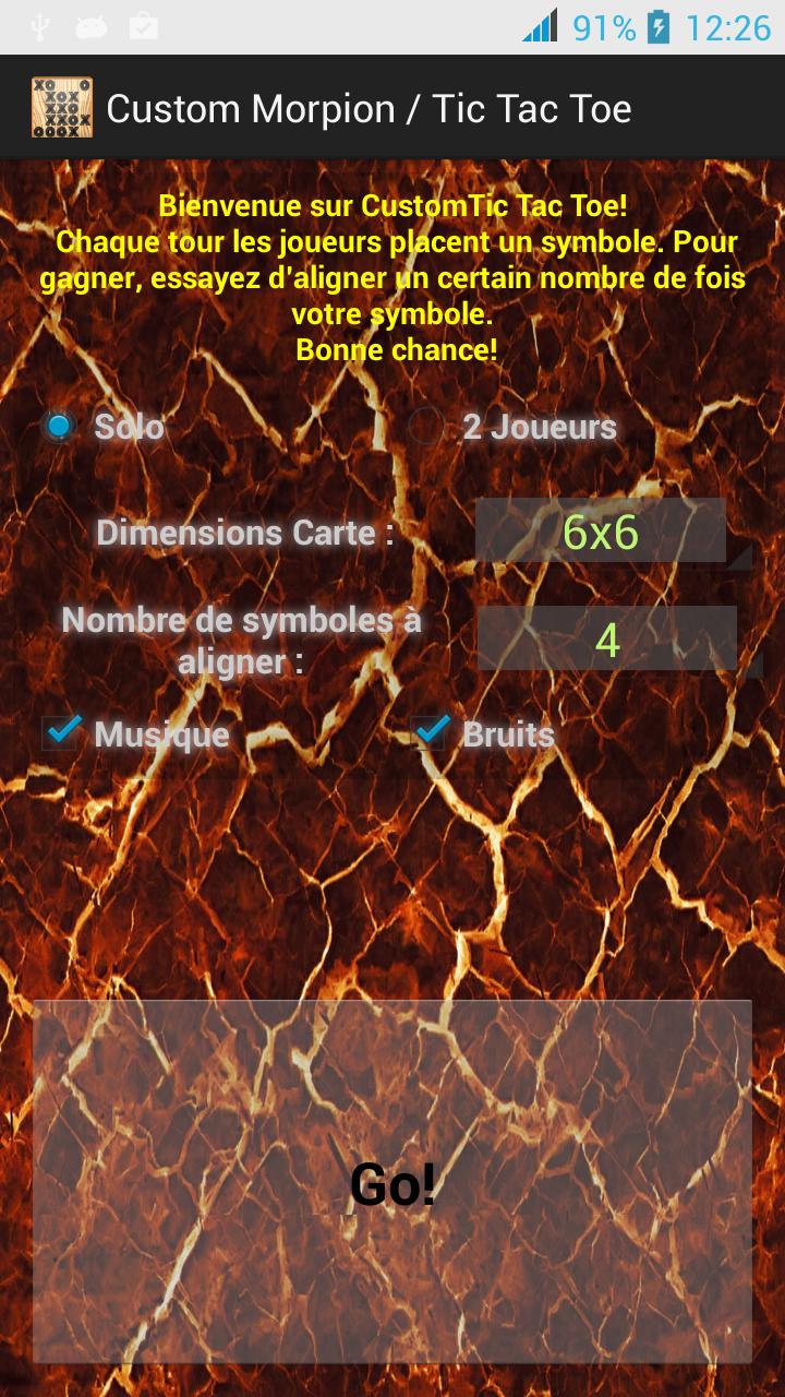 Custom Morpion / Tic Tac Toe