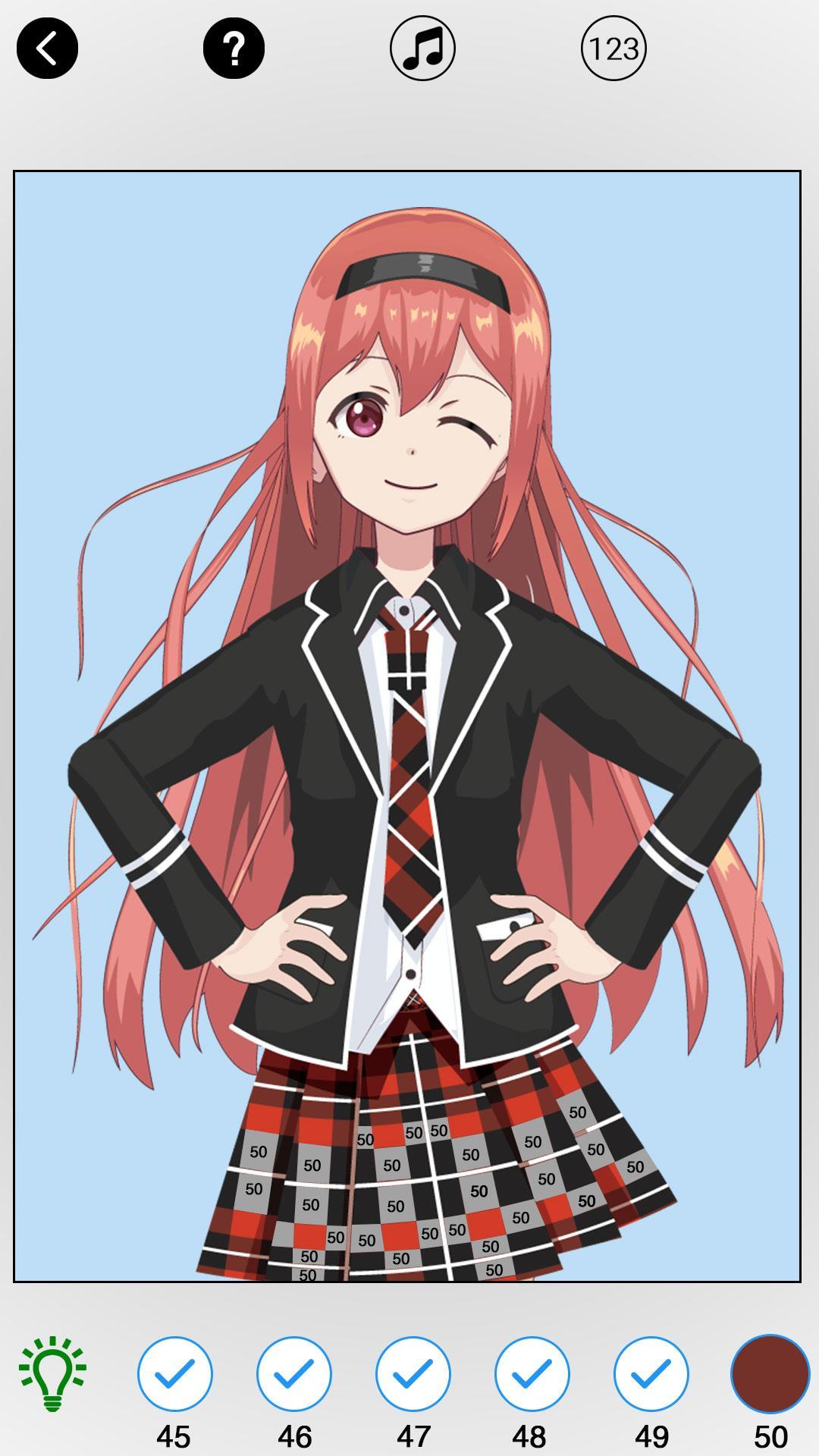 Cartoon Anime Manga Coloring By Number