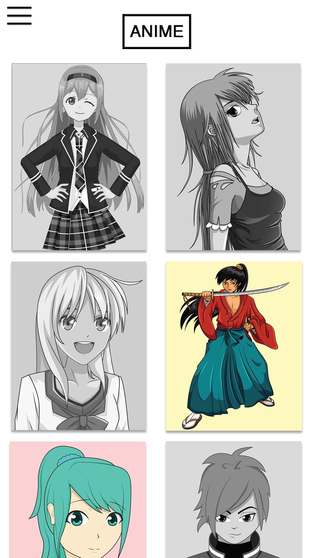 Cartoon Anime Manga Coloring By Number