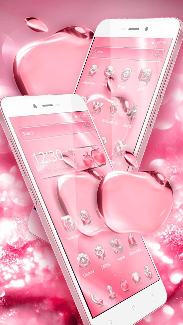 Pink Shining Crystal Apple Theme