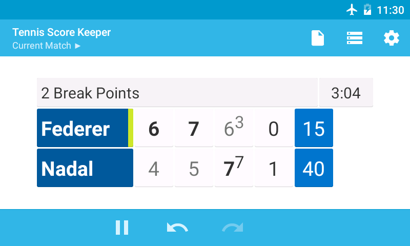 Tennis Score Keeper