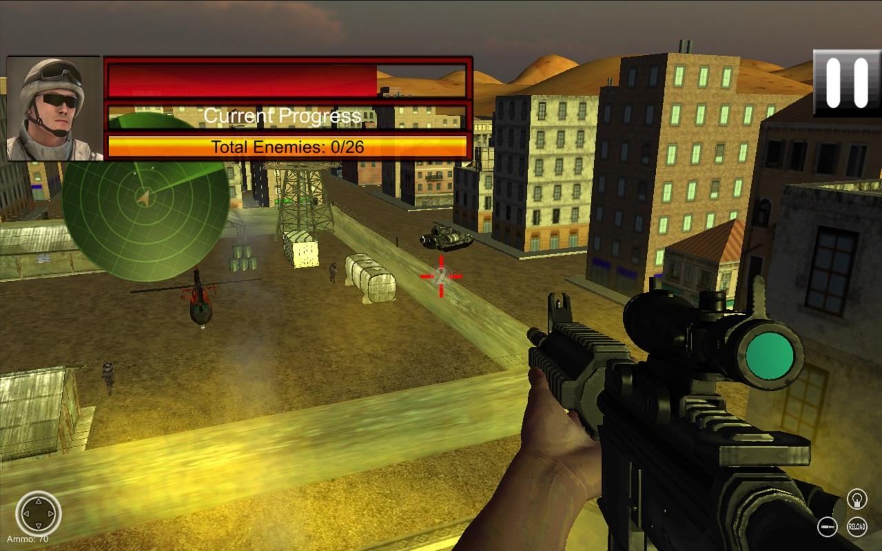 Army Sniper In Arabic City