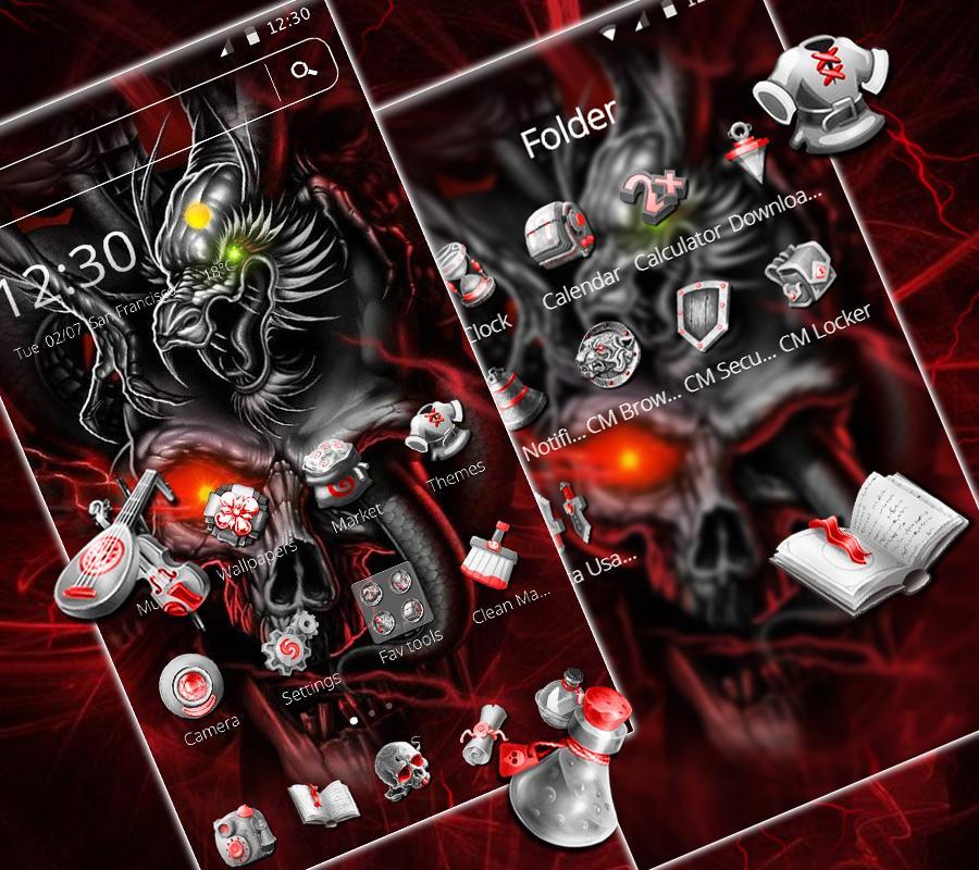 Black Red Death Skull Theme