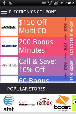 Electronics coupons