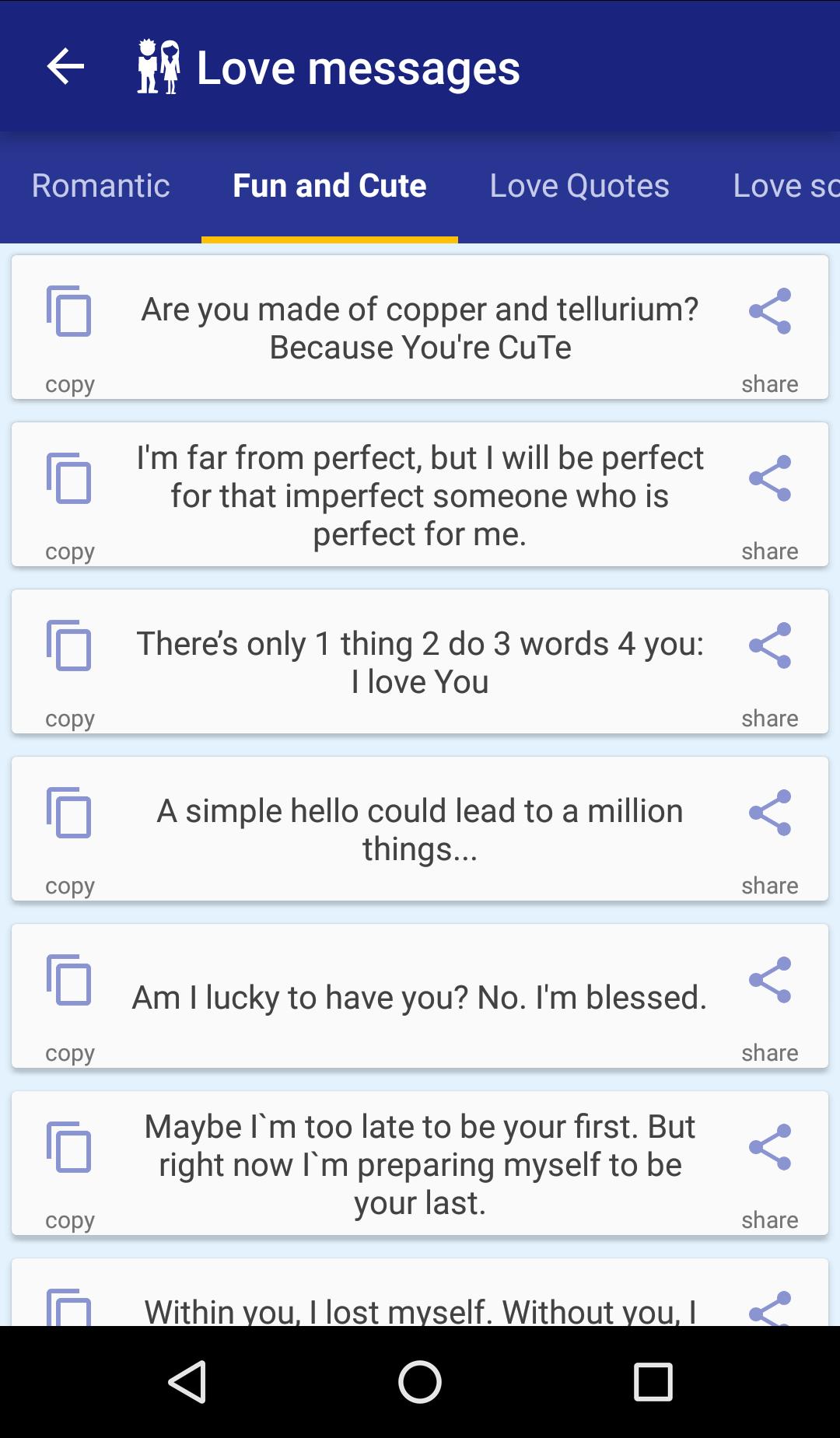 Love messages collection