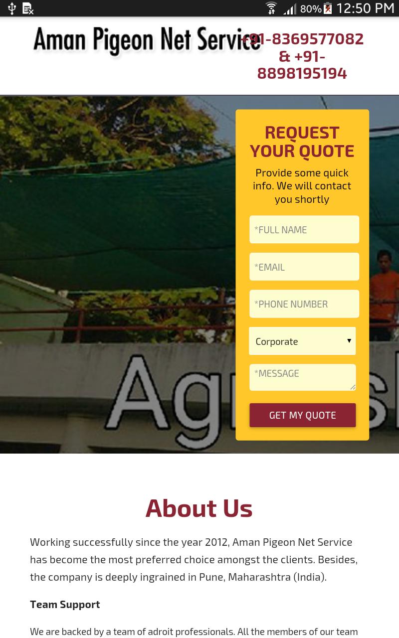 Aman Pigeon Net Services