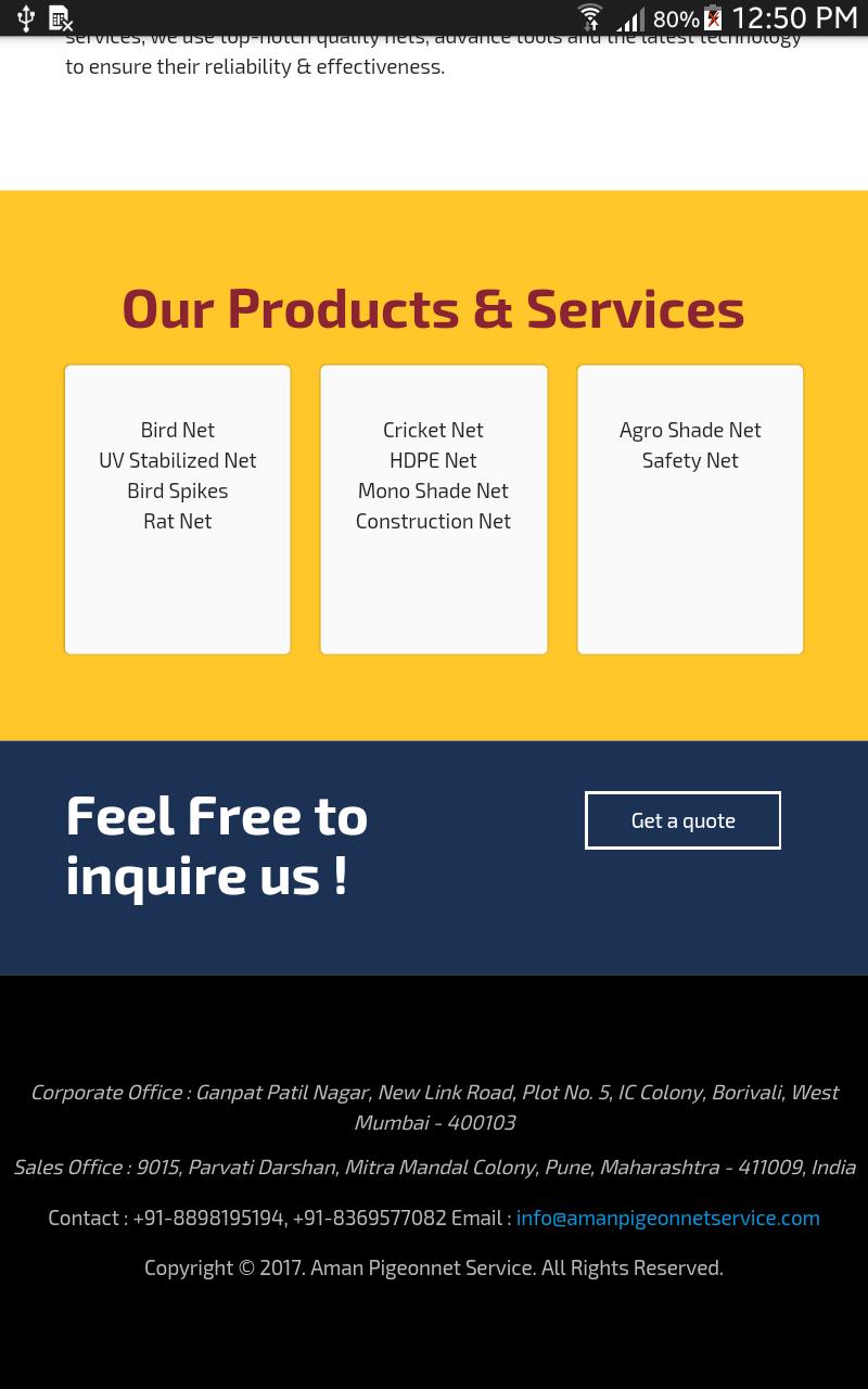 Aman Pigeon Net Services