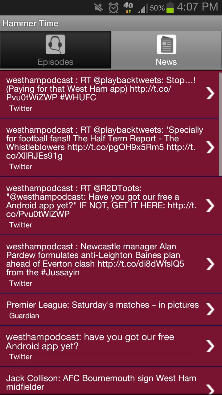 Stop! Hammer Time - WHUFC App