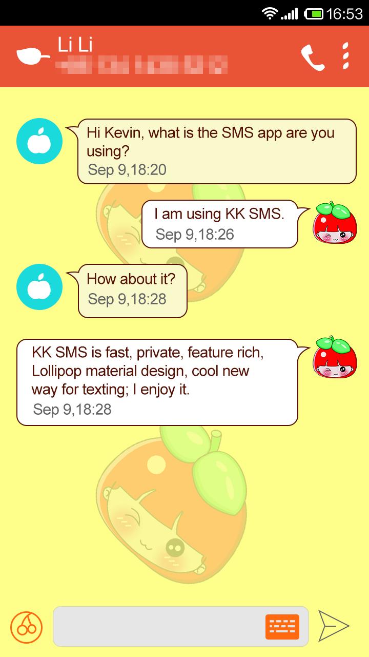 KK SMS Apple Girl Theme
