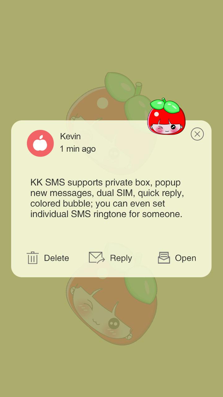 KK SMS Apple Girl Theme