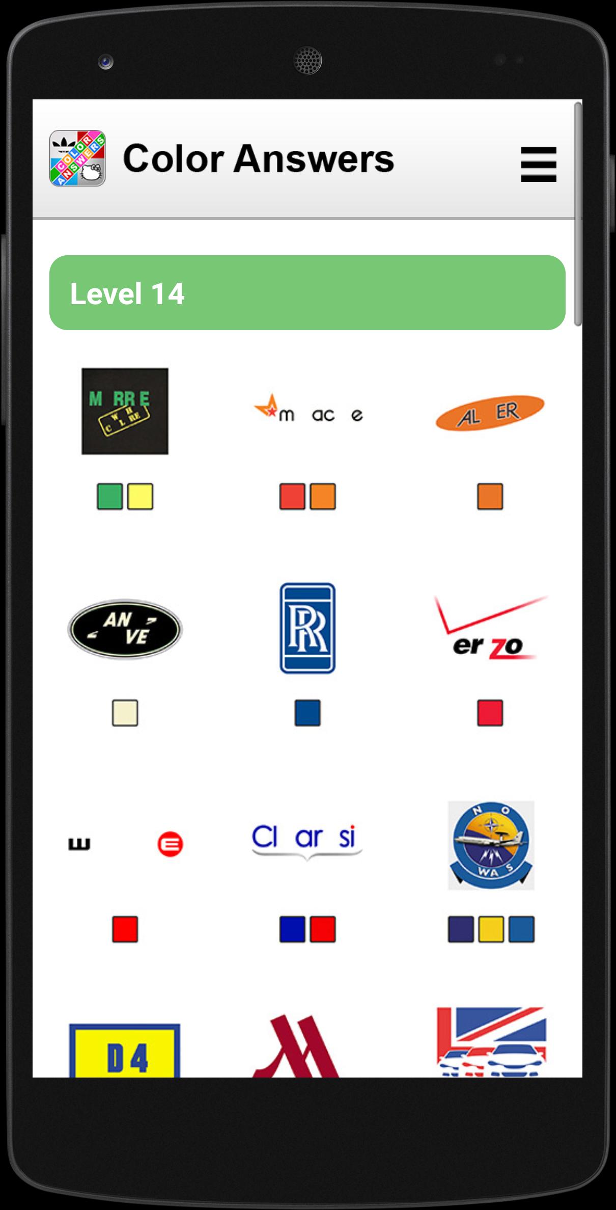 Answers for Logo Quiz (Colors)