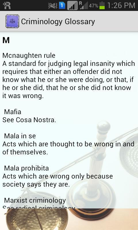 Criminology Glossary