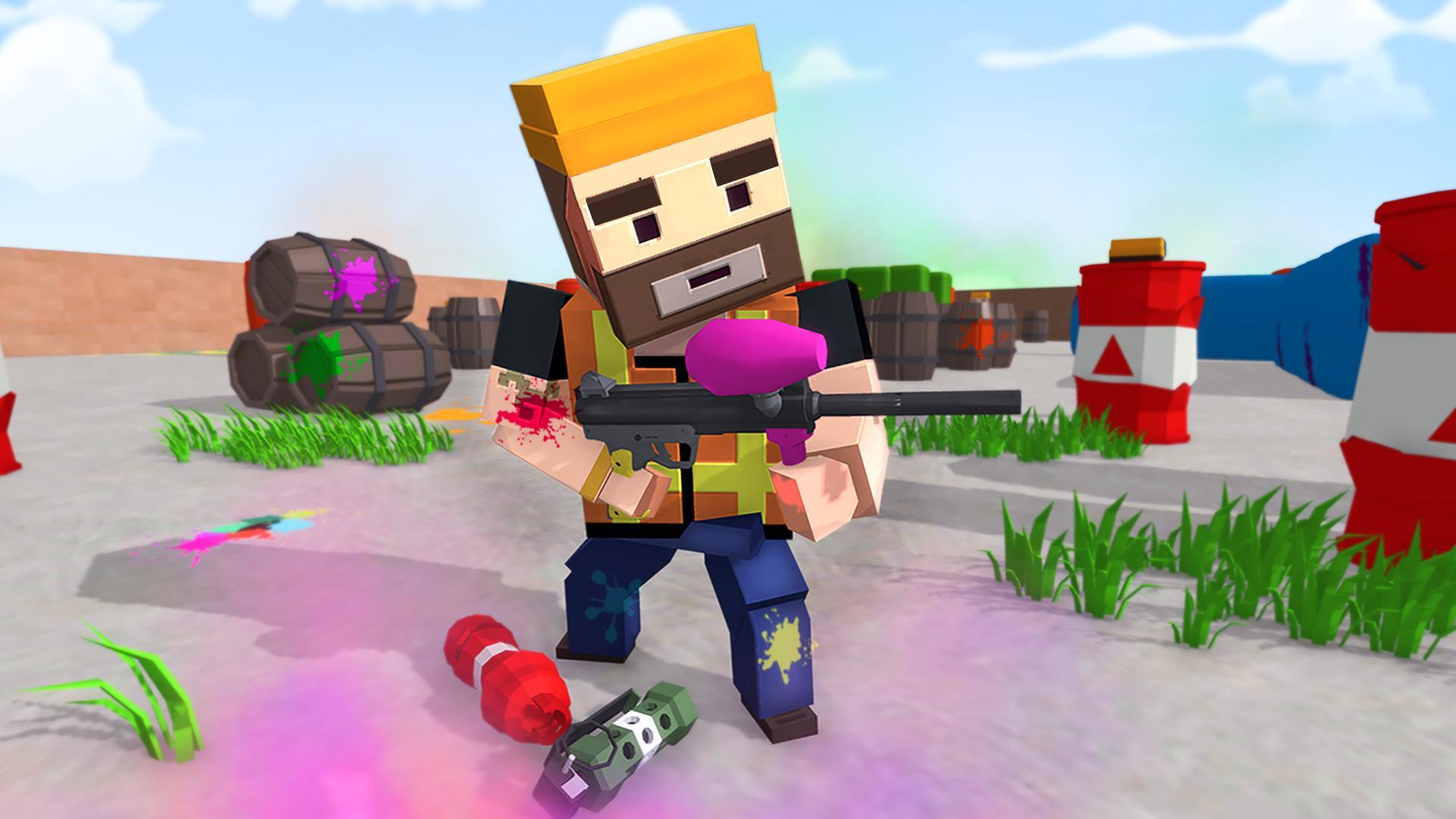 Paintball Arena Blocky Shooting Attack