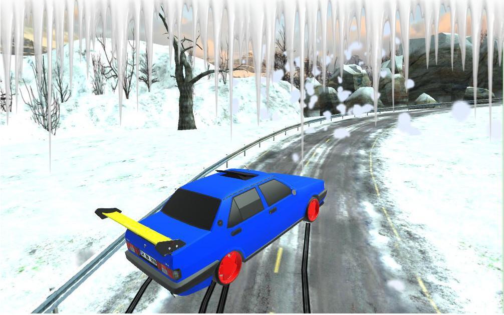 Car Drift Real Snowy Mountains