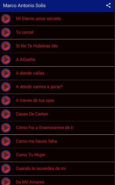 marco antonio solis Musica de Letras song