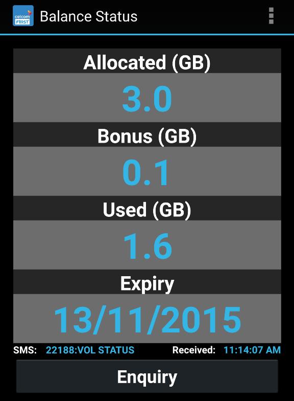 Celcom First Data Status