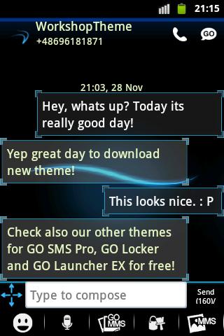Blue Simple Theme GO SMS