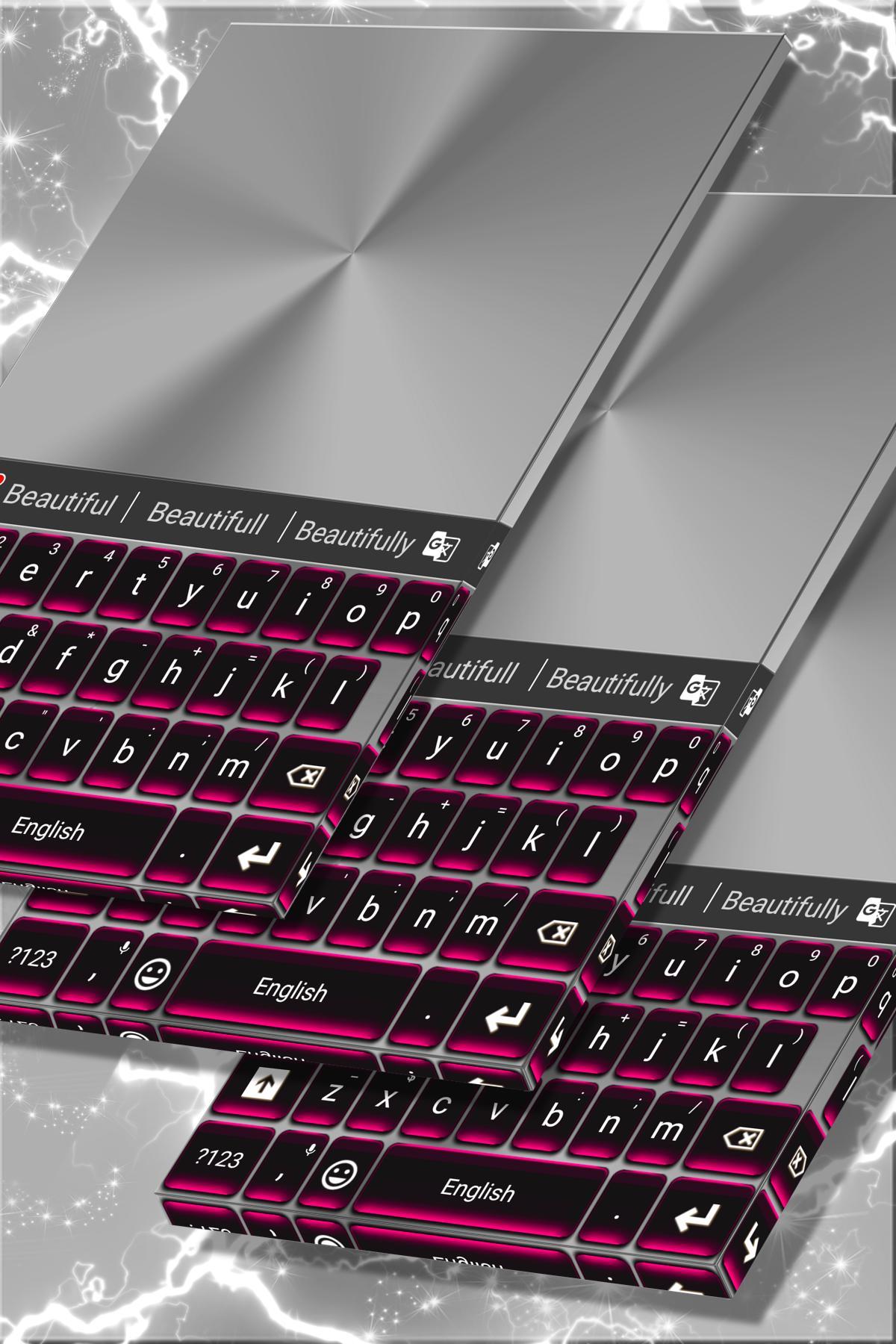 Pink Chrome Keyboard Theme