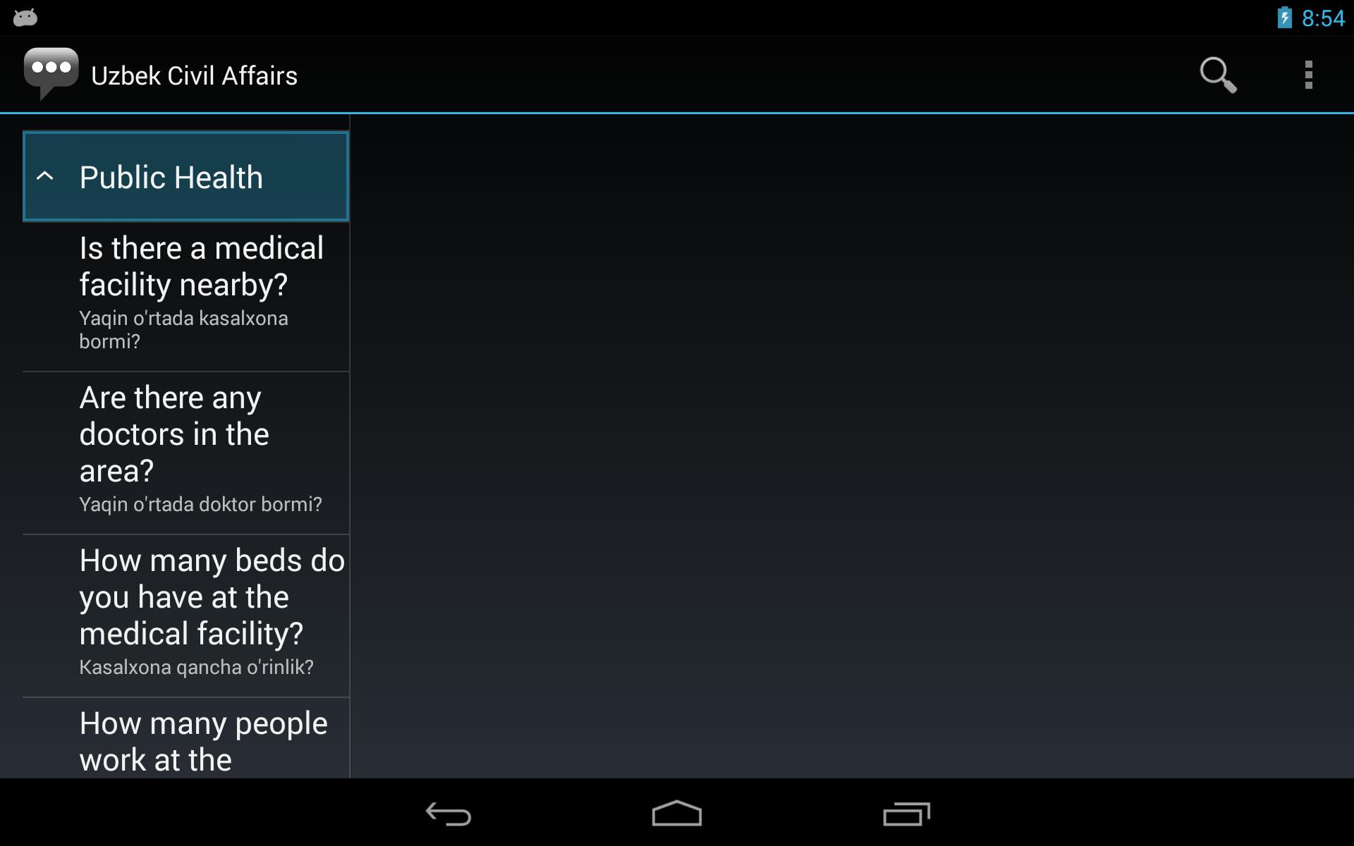 Uzbek Civil Affairs Phrases