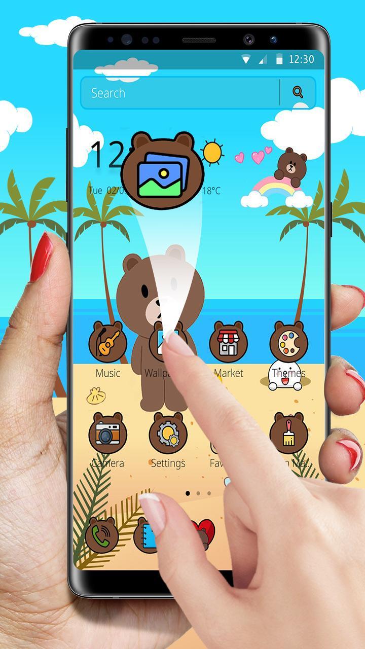 Adorable Brown Bear Beach Theme