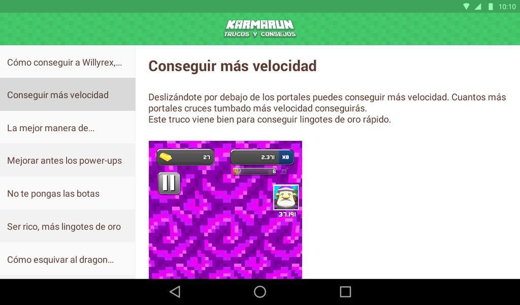 Trucos - Karma Run - Consejos