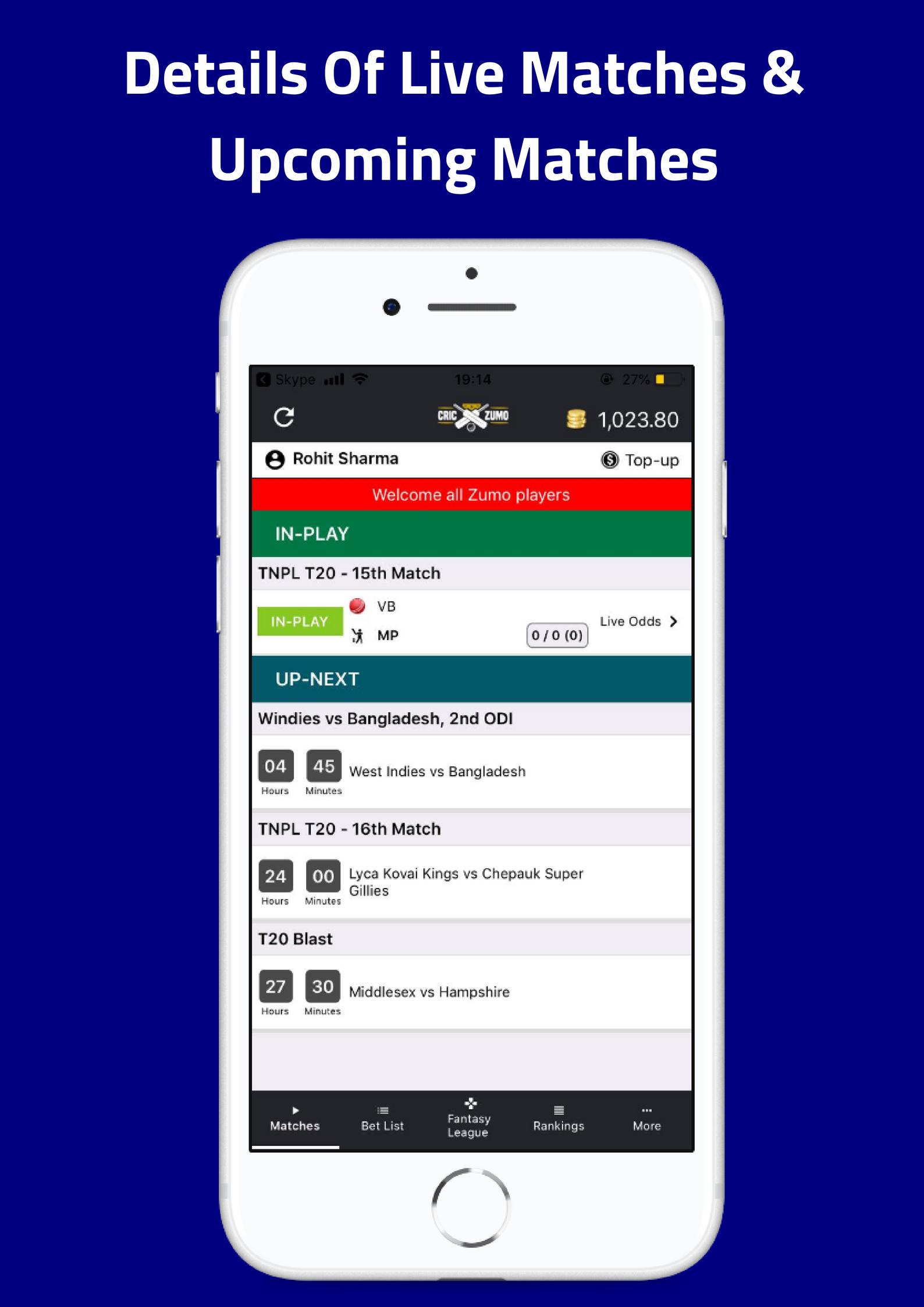 Criczumo - Fantasy Cricket, Real Match Odds