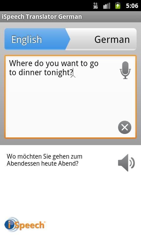 iSpeech German Translator