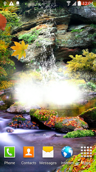 3D Autumn Waterfall Wallpaper