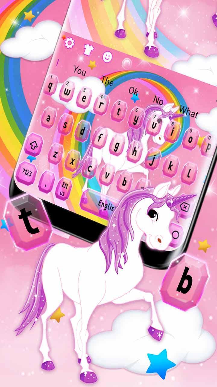 Pink Horse Unicorn Keyboard Theme