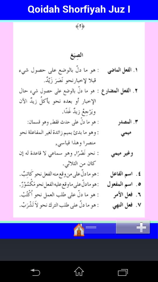 Qoidah Shorfiyah Juz I