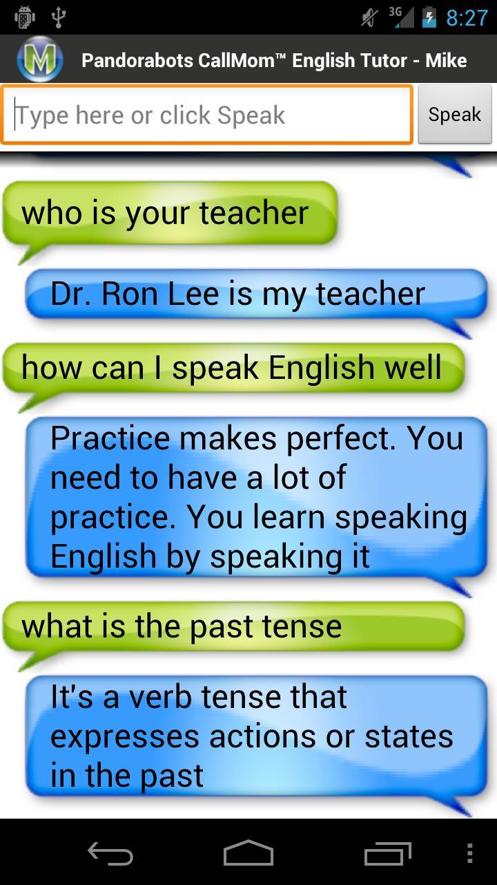 Pandorabots English Tutor