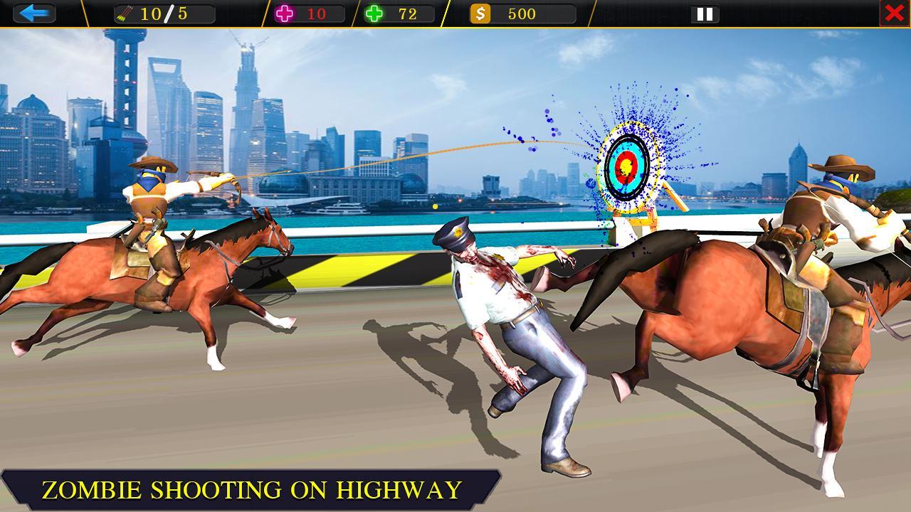 Highway Archer Run- Street Horse running games