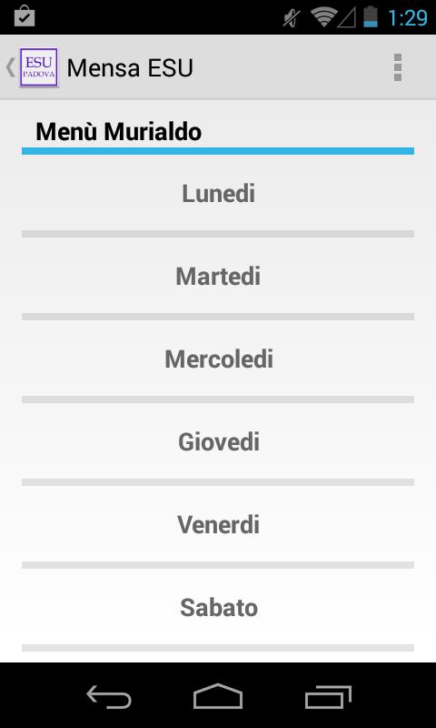 Orari Mensa ESU Padova