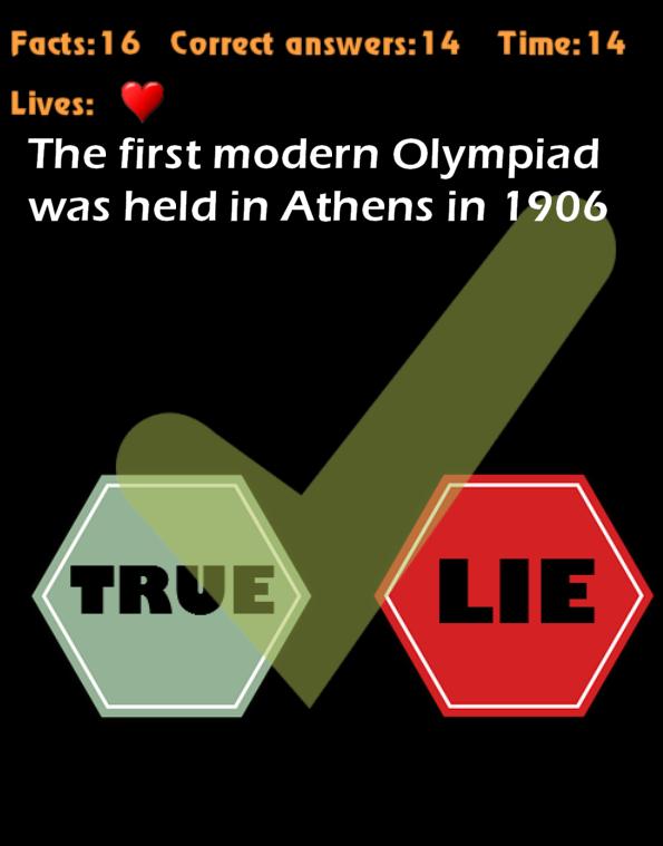 True or lie trivia fact game