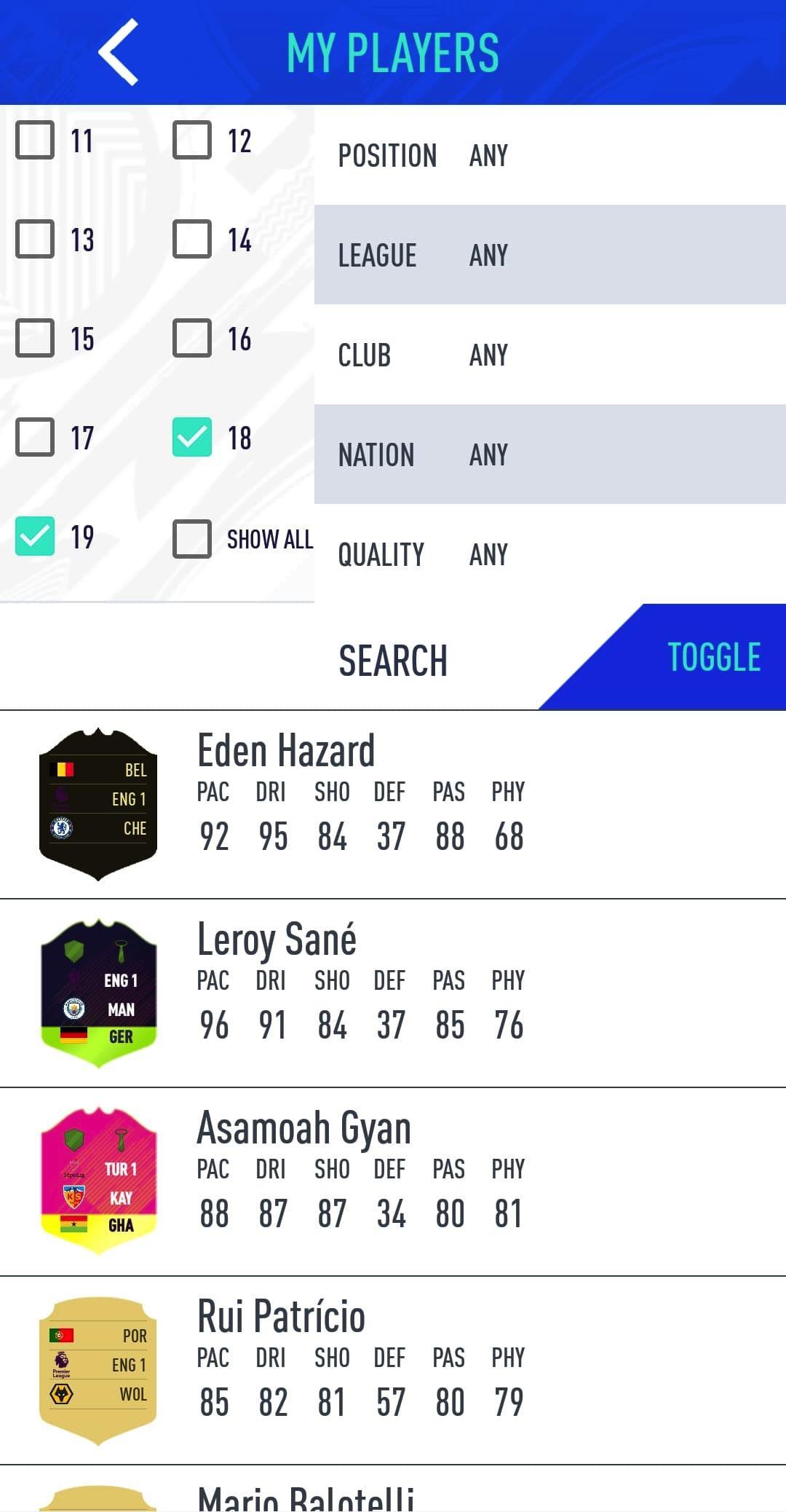 Draft Simulator for FUT 19
