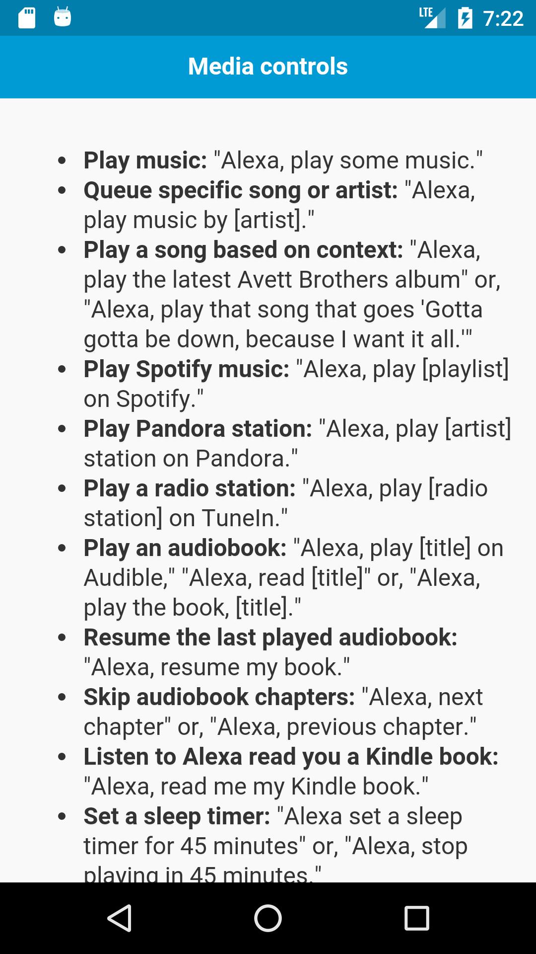 Commands for Echo Dot