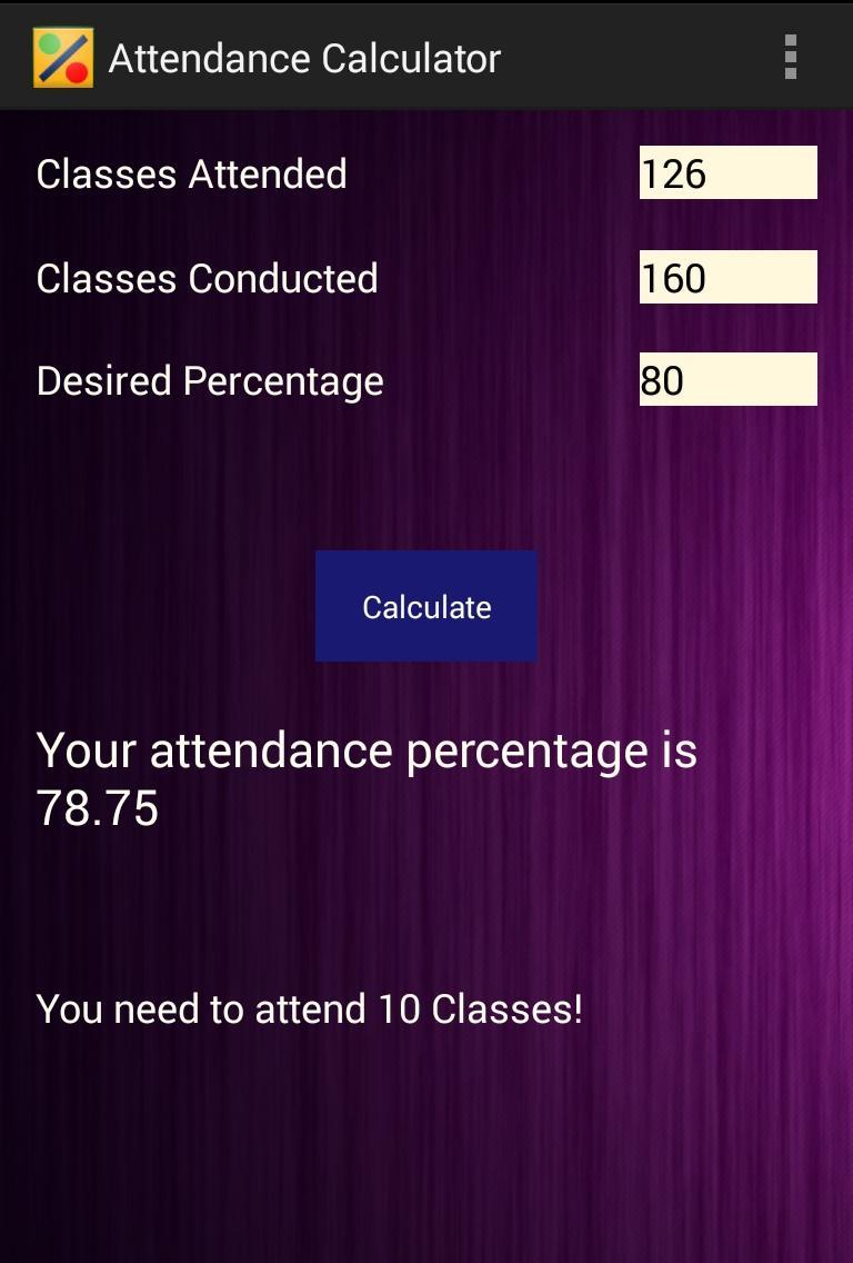 Attendance Calculator-Beta