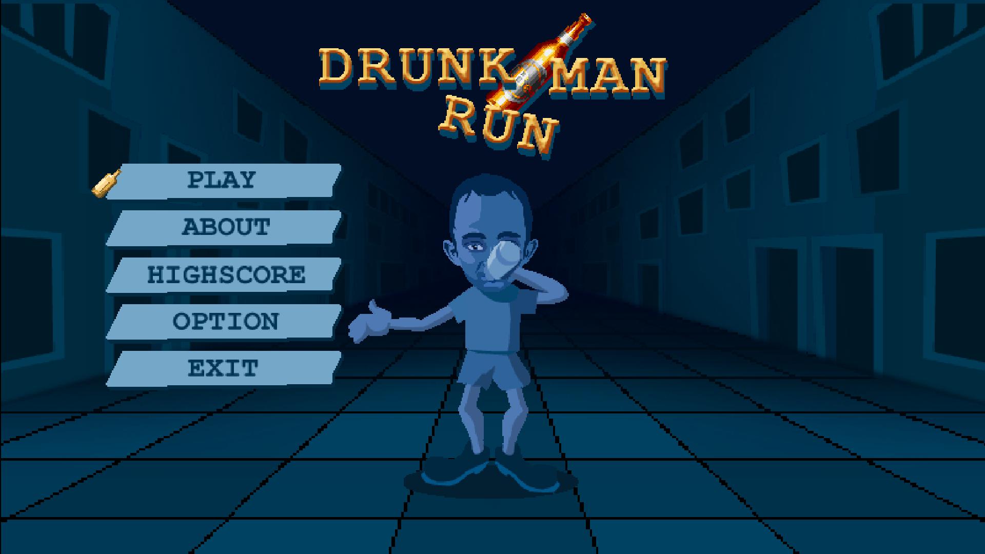 Drunk man run - walking drunken man