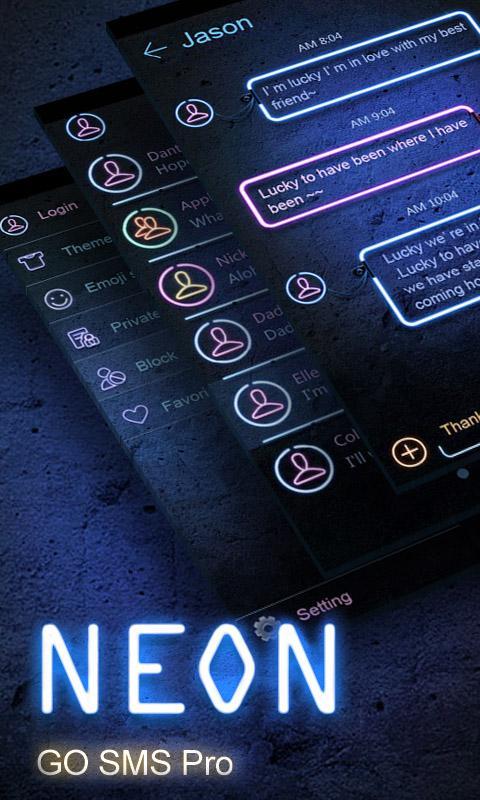 (FREE) GO SMS PRO NEON THEME