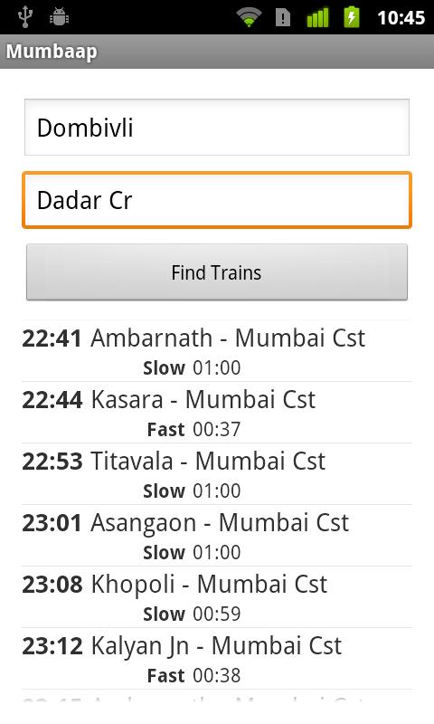 Mumbai Local Train Search