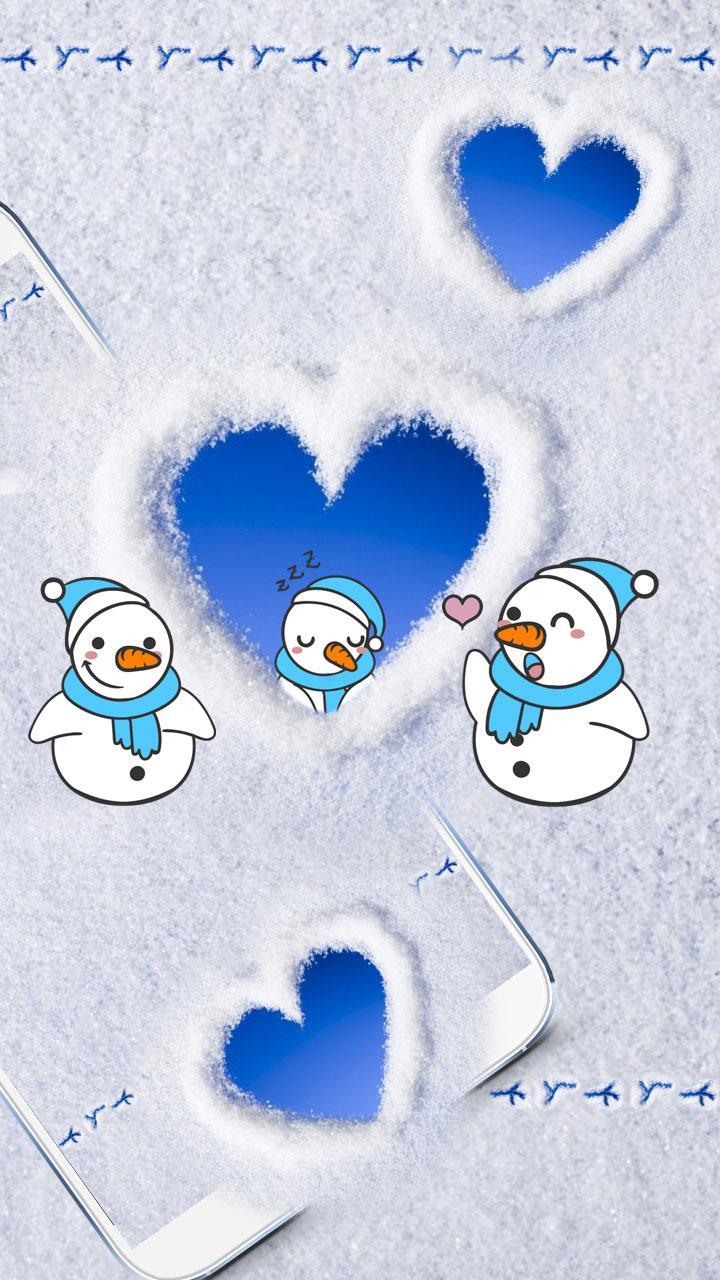 Snow Winter Theme Cute Snowman live wallpaper