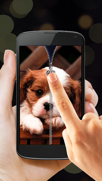 Puppy Zipper Lock Screen
