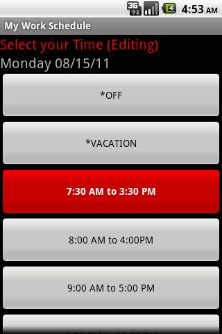 My Work Schedule