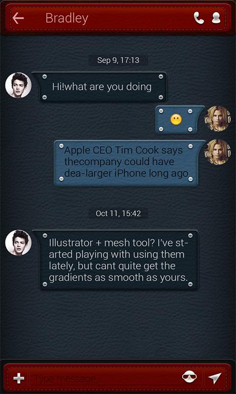 FREE - GO SMS LEATHER THEME