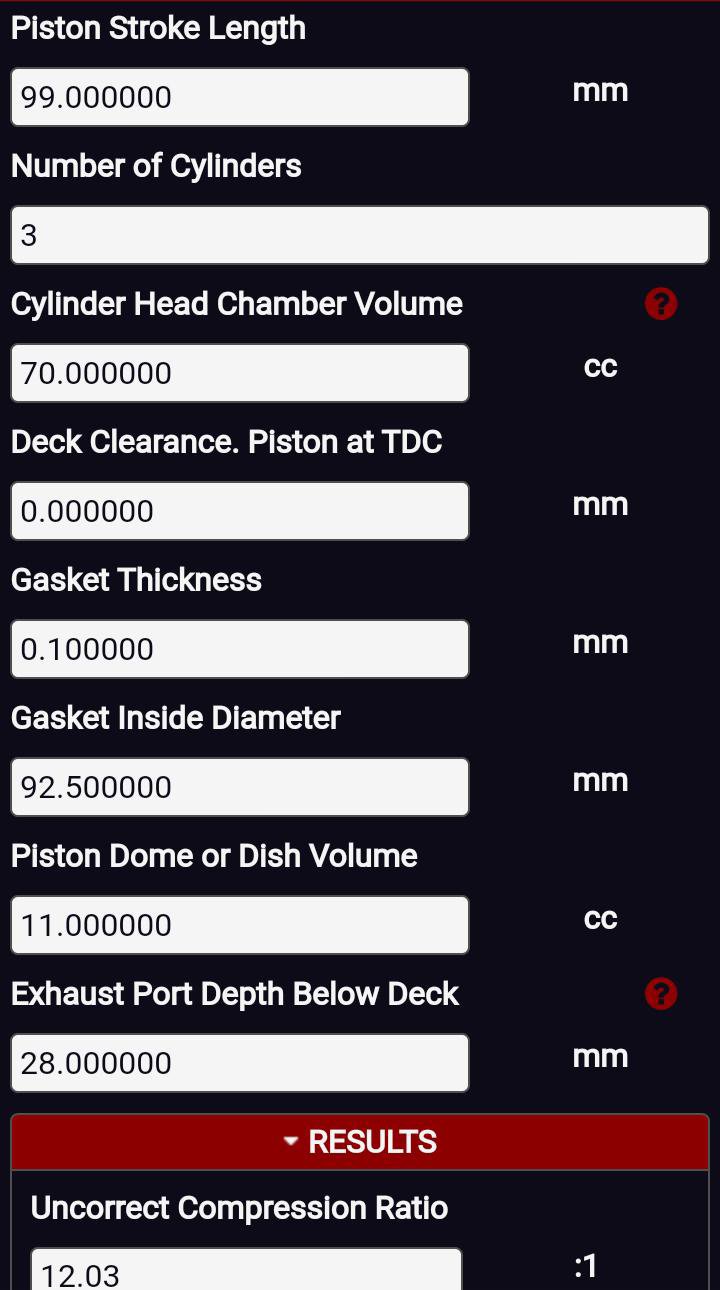 Compression Ratio Calculator 2