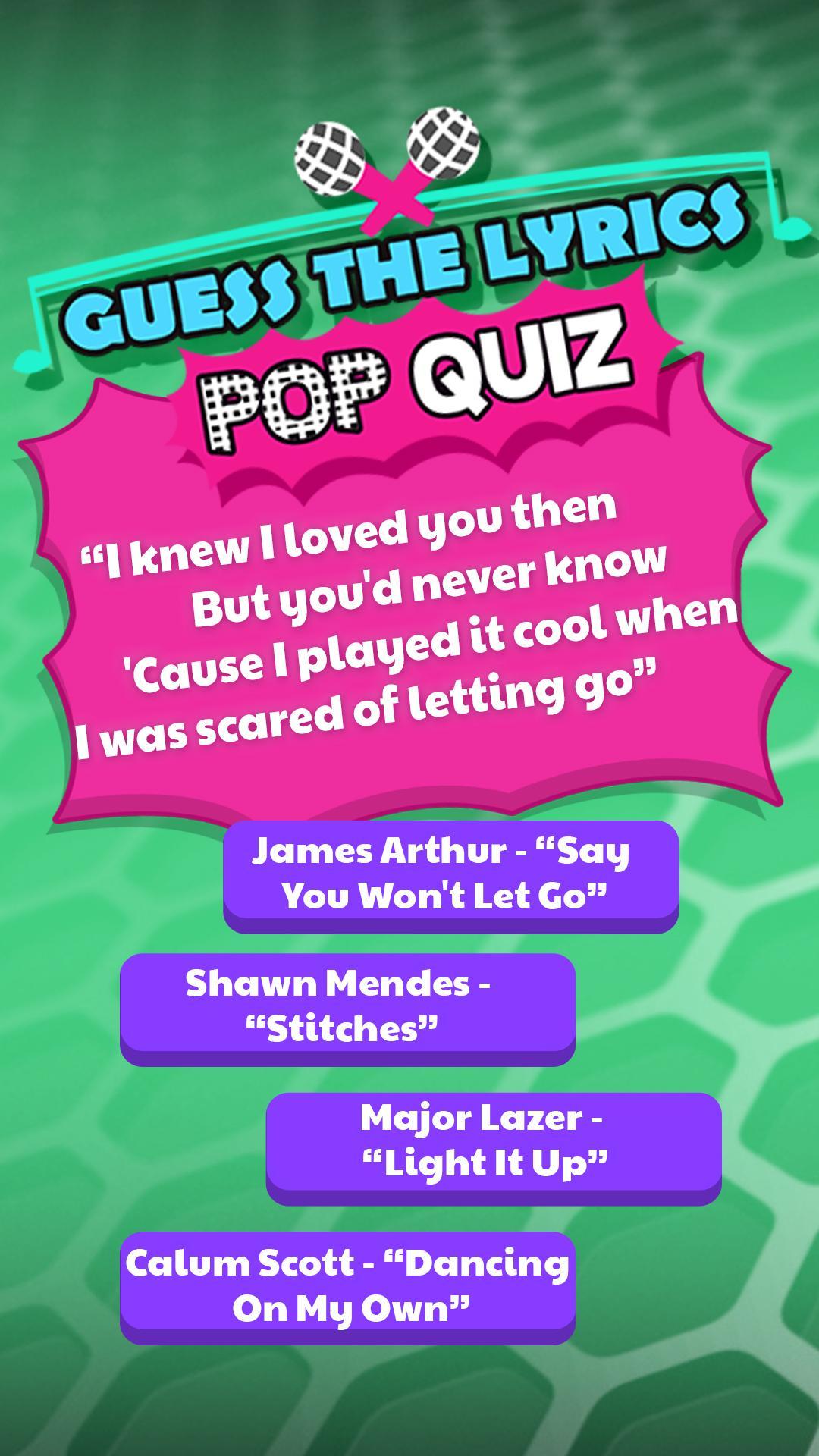 Guess The Lyrics POP Quiz