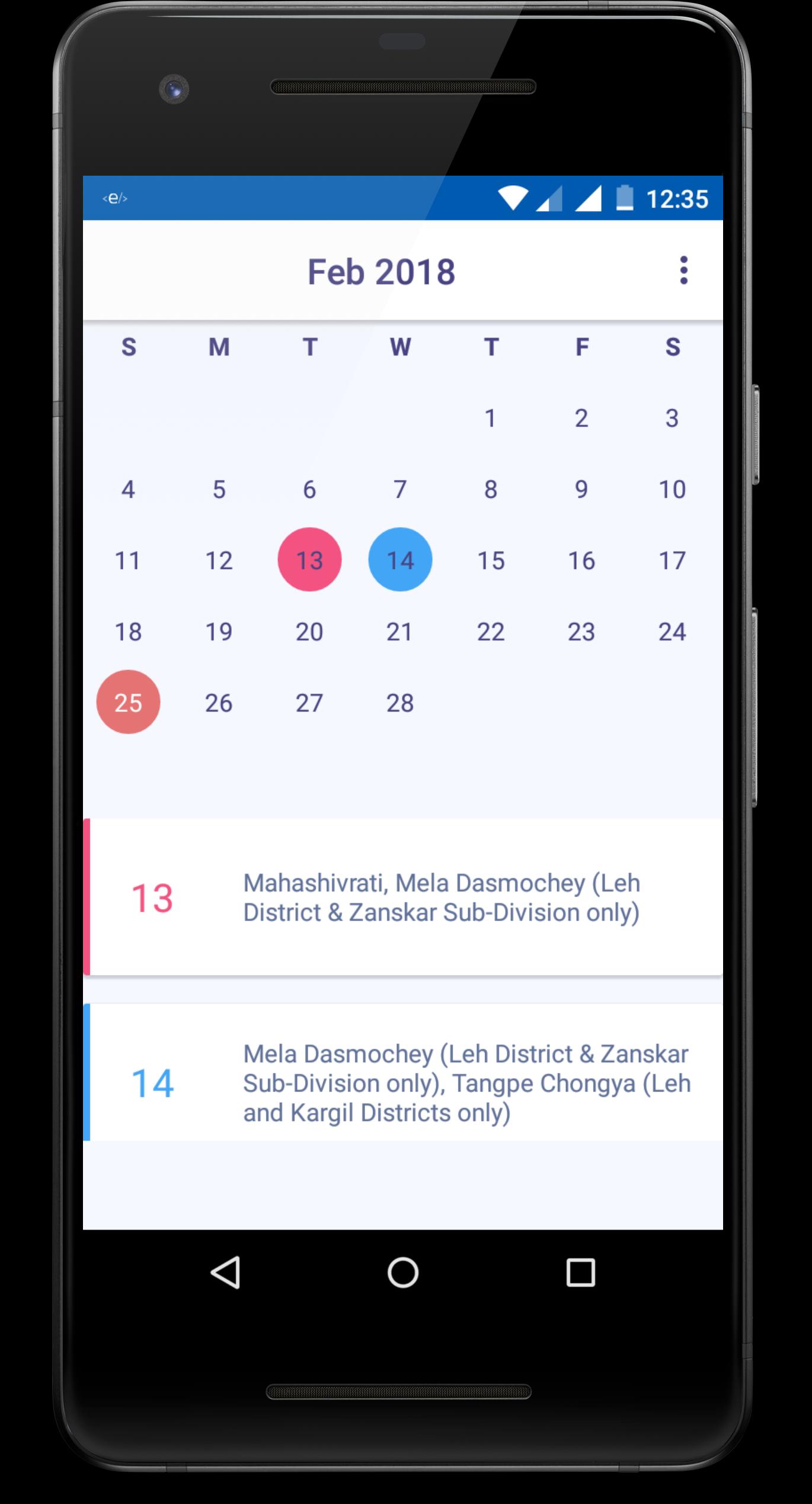 JK Holiday Calendar