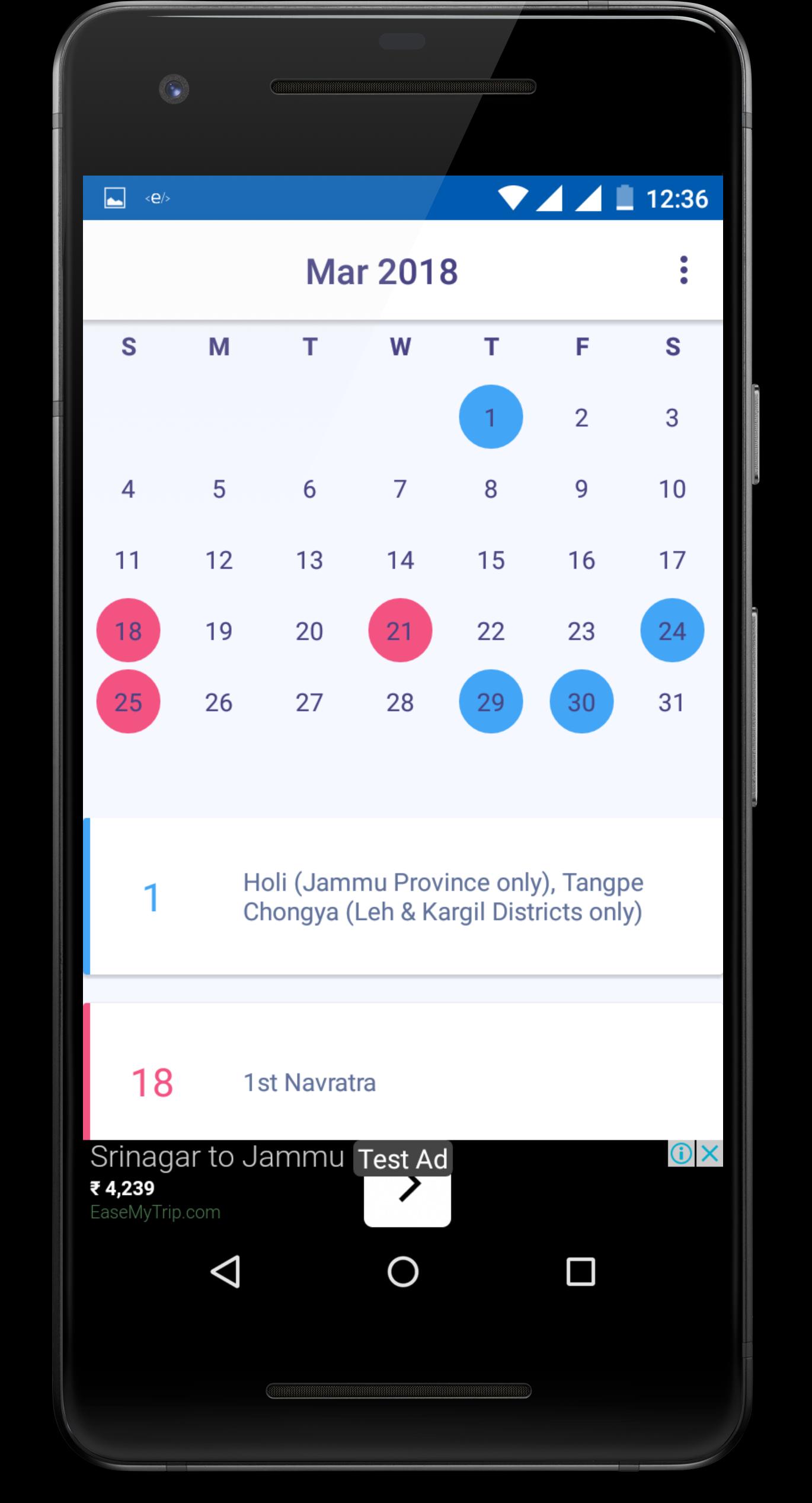 JK Holiday Calendar